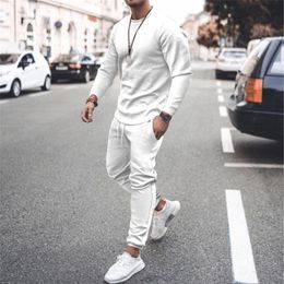 Men's Tracksuits Long Sleeve O-Neck Tops And Jogger Trouser Outfits Men Streetwear Spring Summer Casual Tracksuit 2022 Fashion Two Piece Set