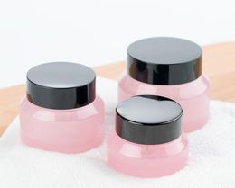 15G 30G 50G Pink Make up Glass Jar Bottle With Black Lids Seal 1oz Container Cosmetic Packaging, Glass Skin Care Pot SN3697