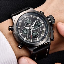 NORTH Brand Watch Men Sport Watches Dual Display Analog Digital LED Electronic Quartz Watch Waterproof Swimming Military Watches T200409
