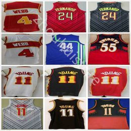 Stitched 2021 Men Basketball Trae 11 Young De'Andre 12 Hunter Bruno Fernando Jerseys Shirts New City Black Red White Fast Sh jerseys