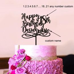 Personalized Topper Gift DecorMonogram TopperCustom Name Happy Birthday Cake Topper 220618