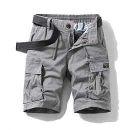 Mens Summer Cotton Army Tactical Cargo Shorts Fashion Khaki Multi pocket Casual Short Pants Loose Military Men 220714