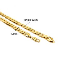 Miami Cuban link Chain Necklace 14K Gold Plated Hip Hop Rapper's 10mm 20" Fashion Mens