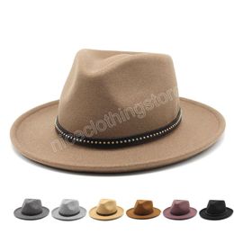 Autumn Winter Men Women Western Cowboy Hat With Belt Decoration Unisex Wide Brim Cowgirl Jazz Cap Gorros Hombre