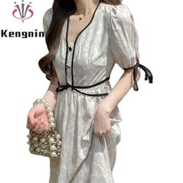 Print Floral Women's Dress Summer Ladies Dresses Vintage Bohemian Female Clothing Loose Oversize 4XL Robe Dress KE897 220514