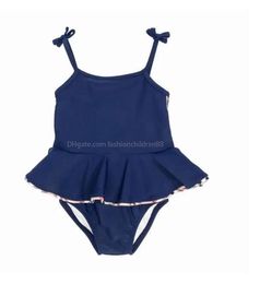 Girls Swimwear Baby One-Pieces Swimsuit Summer Kids Clothing Plaid Children Swim Clothes