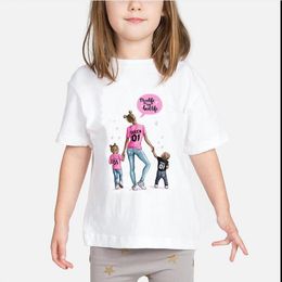 Summer New Super Mom Girl Tshirt Fashion Boys T Shirts Mother And Baby Love Life Lovely Printing Kawaii
