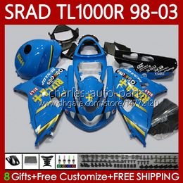 OEM Body For SUZUKI SRAD TL1000R TL-1000R TL1000 R 98 99 00 01 02 03 Bodywork 118No.81 TL 1000R 98-03 TL-1000 TL 1000 R 1998 1999 2000 2001 2002 2003 RIZLA blue Fairing Kit