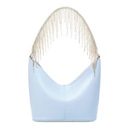 Evening bags woman designer bag fashionable versatile light luxury set diamond tassel bucket bag high sense net red diamonds kid handbag