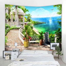 3D Gang Landscape Decor Tapestry Mandala Boho Hippie Wall Carpet Home J220804