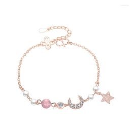 Link Chain Cute Celestial Star Moon Charm Bracelets For Women Girl Friend Anklets Match Boho Punk Style 2022 Fashion Jewelry Trend Kent22
