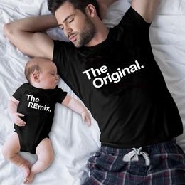 The Original Remix Family Matching Outfits Daddy Mom Kids T-shirt Baby Bodysuit Family Look Father Son Clothes Father's Day Gift 220803