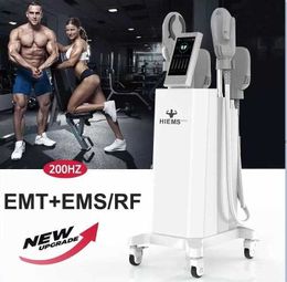 High quality EMS slimming body suit Electromagnetic Neo EMSlim 4 handle with RF machine Muscle Trainer Stimulator Fat Removal muscle