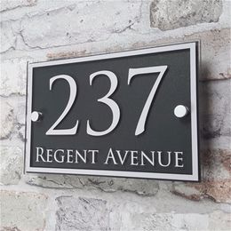 Custom Acrylic number Door Number House Sign Apartment Street Address Effect Glass Vinyl sticker 220706