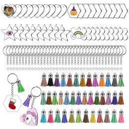 Keychains Tassels Metal Decoration Keyrings Acrylic Transparent Blank Set For DIY ProjectsKeychains Emel22