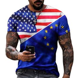 Fashion America Flag 3D Print Mens T Shirt Oversized Male TShirt Summer Short Sleeve Breathable Fitness Clothes Tops Tees 6XL 220607