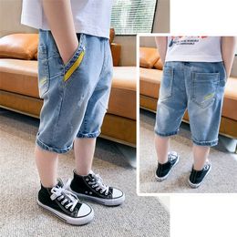 IENENS Summer Kids Baby Boys Jeans Clothes Denim Shorts Pants Elastic Waist Short Trousers Children Boy Casual Clothing Bottoms 220707