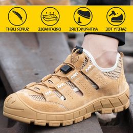 Mens Safety Shoes Outdoor Steel Toe Cap Shoes Work Boots Anti-smash Anti-puncture High Quality Super Lightweight Boots