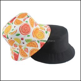 Beanie/Skl Caps Hats Hats Scarves Gloves Fashion Accessories 2021 Summer Sun For Women Men Panama Bucket Cap Fruit Watermelon Orange Bana