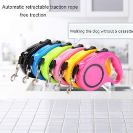 3m 5m Retractable Dog Leashes 10 Colours Fashion Printed Puppy Auto Traction Rope Nylon Walking Leash For Small Dogs Cats Pet Leads YF0044