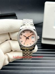new version Unisex Wristwatches pink dial Diamond Bezel 41mm 36mm Stainless Steel bracelet ETA 2813 Movement 126234 Automatic Men's Ladies Watches