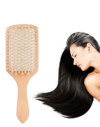 Wood Comb Professional Paddle Cushion Hair Loss Massage Brush Hairbrush Comb Scalp Hair Care Healthy DH875