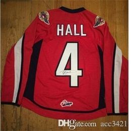 Nik1 Custom Men Youth women Nik1 tage OHL Windsor Spitfires Jersey 4 Taylor Hall Hockey Jersey Size S-5XL or custom any name or number