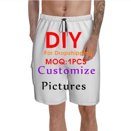 Noisydesigs Custom Image Men s Shorts Summer Quick Dry Comfortable Beachwear Homme Swimsuit Plus Size 2XL Dropship 220616