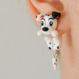 Stud 30 Polymer Clay Cute Dalmatian Dog Earrings For Women Girls Fashion Jewellery Handmade 3d Kawaii Animal GiftStud Dale22