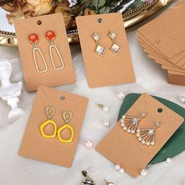 Jewellery Pouches Bags 50/100/200PCS Earring Card Holder Set Kraft Paper Display Rectangle Rita22