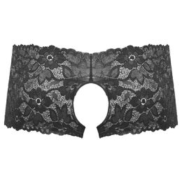 Underpants Men Plus Size Crotchless Briefs Erotic Sexy Lingerie Sissy Gay Underwear Nightwear Hollow Out Floral Lace Low Waist UnderpantsUnd