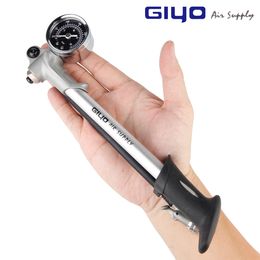 GIYO GS-02D Foldable 300psi High-pressure Bike Air Shock Pump with Gauge for Rear Suspension Mountain Bicycle