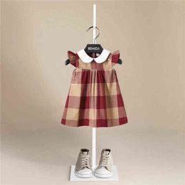 New Summer Princess Flight Sleeves Applique Girls Cotton Dresses for Baby Stripe Costume Hot Selling Kids Dress G220506