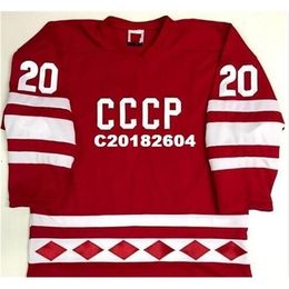 Customise Nik1 tage VIACHESLAV FETISOV VLADISLAV TRETIAK 1980 CCCP RUSSIA Hockey Jersey Embroidery Stitched or custom any name retro Jersey