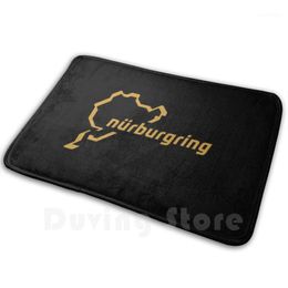 nurburgring UK - Carpets Nurburgring Gold Fan Art Logo Mat Rug Carpet Anti-Slip Floor Mats Bedroom Green White Germany Carbon TrackCarpets