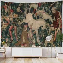 Boho Room Dorm Decor Retro Cute Skeleton Tapestry Old Animal Psychedelic Witchcraft Wall Hanging J220804