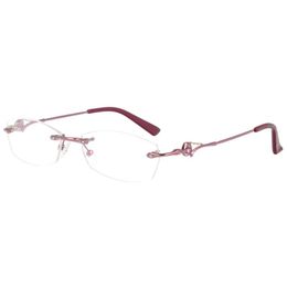 Fashion Sunglasses Frames SPITOIKO RImless Metal Glasses For Women Myoia Eyewear Eyeglasses Prescription SPectacles N8007