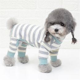 Cotton Pajamas Jumpsuit Autumn Winter Clothes Overalls Pet Outfit Small Costume Puppy Clothing Dog Shirt Pyjama 210401