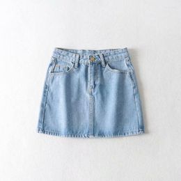 Skirts Spring And Summer 2022 Denim Blue High Waist Slim Fashion Casual Versatile Hip Bag Zipper Short Skirt Female