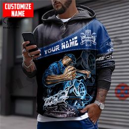 PLstar Cosmos 3DPrinted est Mechanic Job Custom Name Unique Hrajuku Streetwear Unisex Funny Casual Hoodies Zip Sweatshirt 10 220713