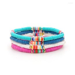 Link Chain 2022 Trend Acrylic Bohemian Style Soft Pottery Letters Bracelets For Women Charm Bracelet Fashion Jewelry Pendientes