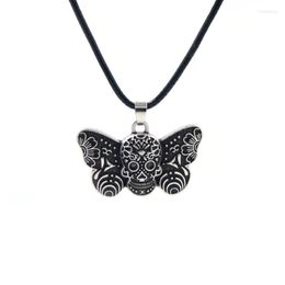 Pendant Necklaces Moth Dead Head Mystical Circle Esoteric Symbol Sacred Geometry Sign Of The Moon Gothic Butterfly NecklacePendant