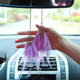 Interior Decorations Car Pendant Dream Catcher Accessories For Girls Feather Mirror Hanging Home Decor OrnamentInterior