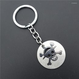 Keychains Movable X-bones Skull Keyring Stainless Steel Skeleton Keychain Jewelry Male Female Halloween Gift Miri22