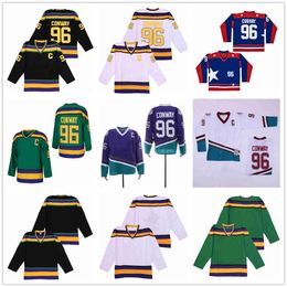 Movie Ducks Hockey 96 Charlie Conway Jersey Slap All Stitched Green White Black Color Away Breathable Sport Sale High Quality