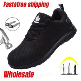 LARNMERN Steel Toe Safety For Men Breathable Lightweight Puncture Proof Boots Nonslip Reflective Work Shoes Y200915