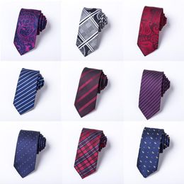 Bow Ties Needles 6cm Mens Fashion Dot Flower Neckties Corbatas Gravata Jacquard Slim Skinny Tie Business Green For MenBow