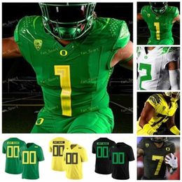 Thr NCAA College Oregon Ducks Justin Flowe Noah Sewell Marcus Mariota Travis Dye Jacob Breeland Custom Football Jerseys Green White Black Men