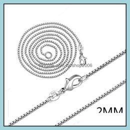 Chains Necklaces Pendants Jewelry Sier Box Chians 2Mm Link Chain Necklace For Women Girl Fashion Wholesale Ship 0356Wh Drop Delivery 2021