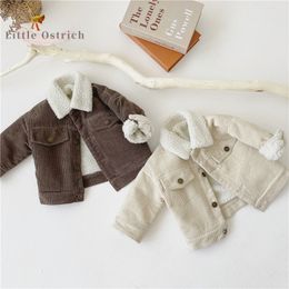Płaszcz urodzony dziewczynka chłopiec sztruko-kurtkę niemowlę dziecięce dziecko jesienna wiosna zima ciepłe grube dzieci ubrania 0-3y 220826